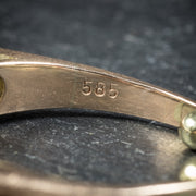 Antique Victorian Sapphire Diamond Ring 14Ct Gold