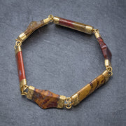 Antique Victorian Scottish Agate Bracelet 18Ct Gold Circa 1880