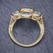 Aquamarine Diamond Cluster Ring 18Ct Gold 5.50Ct Aquamarine Cassandra Goad Boxed