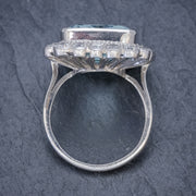 Art Deco Style Aquamarine Diamond Cocktail Ring top