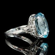 Aquamarine Diamond Ring Platinum 10.65Ct Aqua Circa 1940