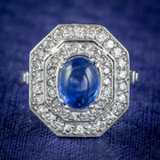 ART DECO SAPPHIRE DIAMOND CLUSTER RING 18CT GOLD 1.50CT SAPPHIRE 1.69CT DIAMOND CIRCA 1930 COVER