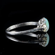 Art Deco 1.50Ct Opal 0.50Ct Diamond Trilogy Ring Platinum Circa 1920
