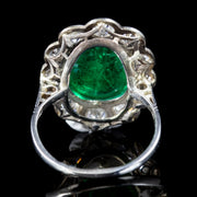 Art Deco 6Ct Natural Emerald Diamond Ring 18Ct Gold Circa 1920 Full Cert