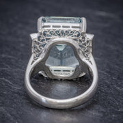 Art Deco Aquamarine Diamond Ring Platinum 12Ct Aqua Circa 1930