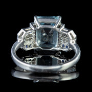 Aquamarine Diamond Sapphire Ring 18Ct White Gold