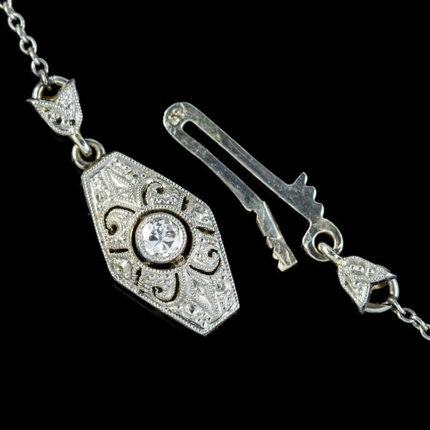 Art Deco Baroque Pearl Diamond Lavaliere Necklace clasp