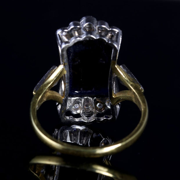 Cz Tanzanite Paste Stone Ring 9Ct Gold On Silver
