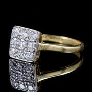 Art Deco Diamond Cluster Engagement Ring 18Ct Gold Platinum Circa 1920