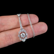 Art Deco Diamond Pendant Necklace Platinum 0.90Ct Diamond 1.40Ct Total Circa 1920