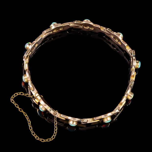 Art Deco Natural Opal Bracelet 9Ct Rose Gold Circa 1920