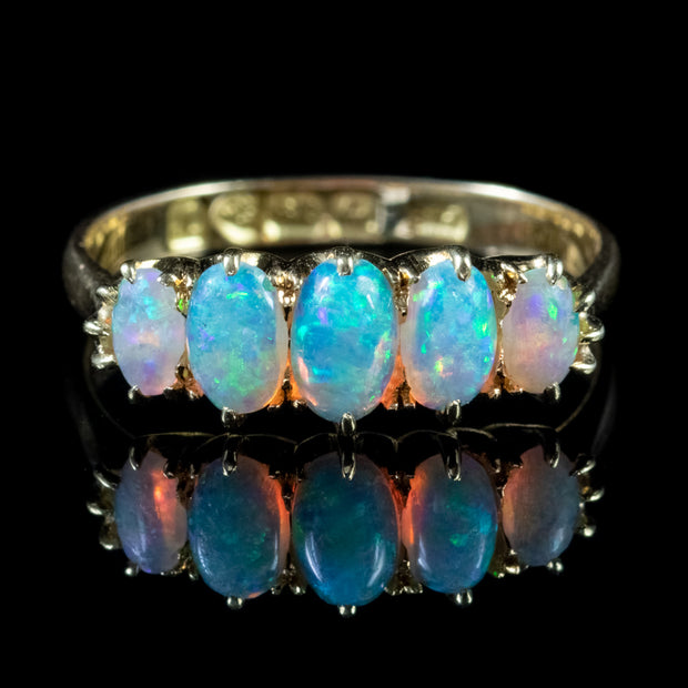 Art Deco Opal Ring 18Ct Gold Dated 1921