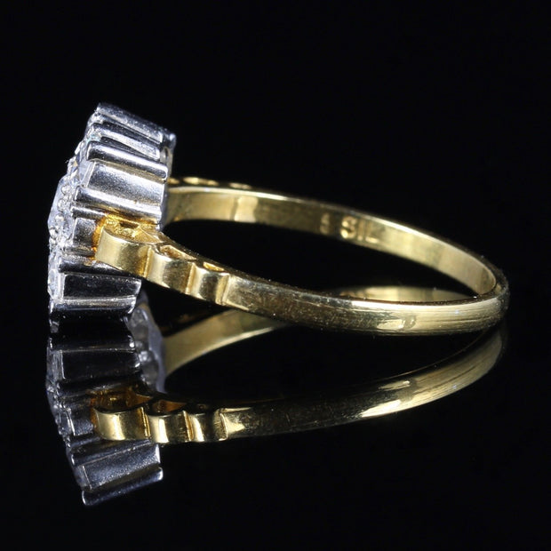 Art Deco Paste Ring 9Ct Gold On Silver