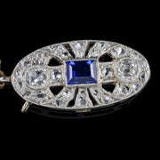 Art Deco Pearl Necklace Sapphire Diamond Platinum Clasp Circa 1930