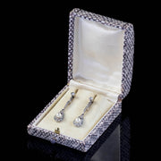 Art Deco Pearl Paste Drop Earrings Sterling Silver Circa 1930 Boxed