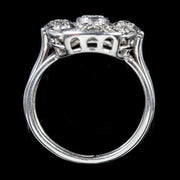 Art Deco Platinum Diamond Cluster Ring 2ct of Diamond