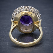 Art Deco Amethyst Diamond Ring 18Ct Gold Circa 1930