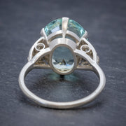 Art Deco Aquamarine Ring Platinum 6Ct Aqua Circa 1920