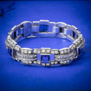 Art Deco Blue Paste Bracelet Silver Circa 1920
