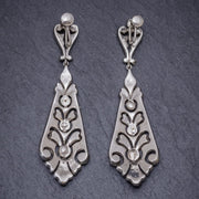 Art Deco Drop Earrings Paste Stone Circa 1920