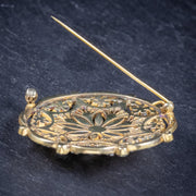 Edwardian Style Paste Stone Brooch 18Ct Gold On Sterling Silver Dated 1990