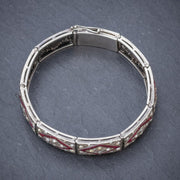 Art Deco Red Paste Stone Bracelet Silver Circa 1920