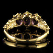 Amethyst 9Ct Gold Trilogy Ring
