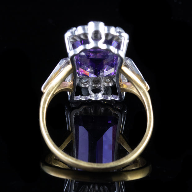 Amethyst And Paste Stone Ring 9Ct Gold On Silver