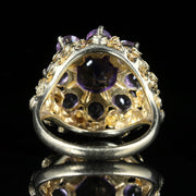 Amethyst Gold Large Cluster Ring 9Ct Gold