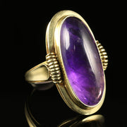 Amethyst Large Ring 17Ct Natural Amethyst 14Ct Gold