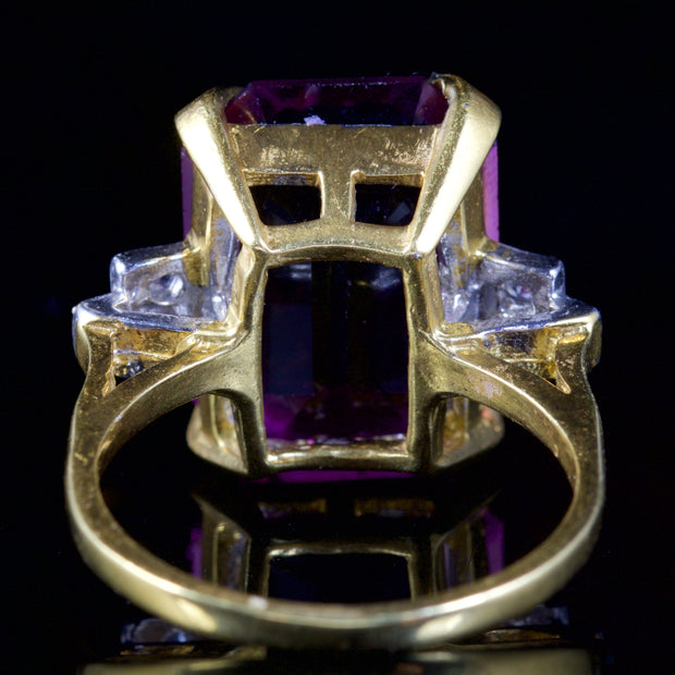 Amethyst Paste Stone Ring 18Ct Gold Silver