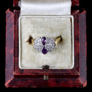 Victorian Style Amethyst Paste Stone Ring 18Ct On Silver Ring