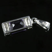Amethyst And Diamond Silver Pendant