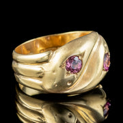Antique Art Deco Almandine Garnet Toi Et Moi Snake Ring Dated 1919