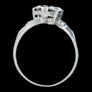 Antique Art Deco Diamond Toi Et Moi Twist Ring 0.66ct Total