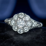Antique Art Deco French Diamond Cluster Ring 1.50ct Of Diamond