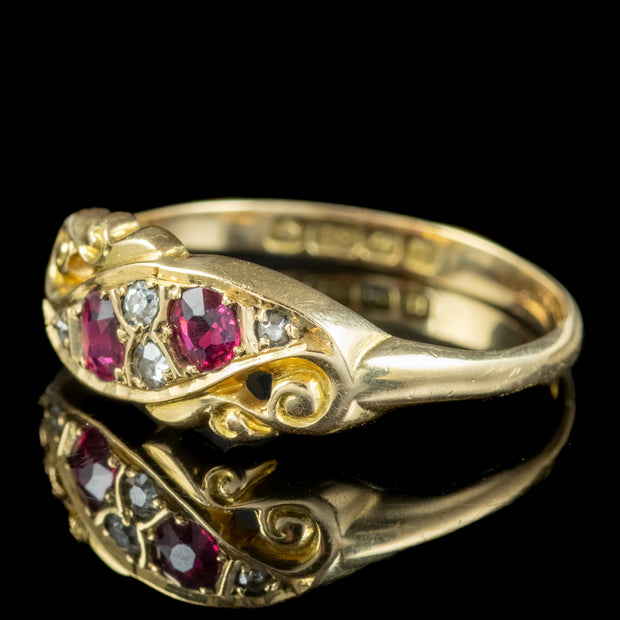 Antique Art Deco Ruby Diamond Ring Dated 1919