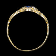 Antique Art Deco Sapphire Diamond Cluster Ring Dated 1919