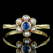 Antique Art Deco Sapphire Pearl Daisy Ring Dated 1919