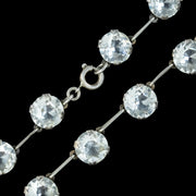 Antique Art Deco Silver Paste Riviere Necklace 