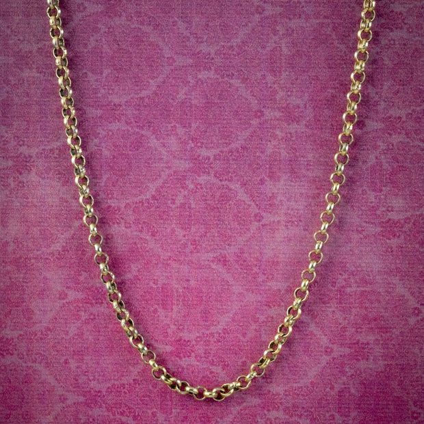 Antique Edwardian 18ct Gold Chain Necklace Circa 1910 cover