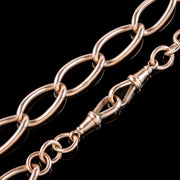 Antique Edwardian Albert Chain 9ct Rose Gold With T-Barb