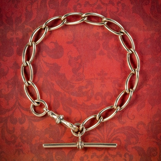 Antique Edwardian Albert Chain Bracelet 9ct Gold 