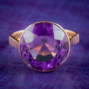 Antique Edwardian Amethyst Ring 6ct Amethyst 