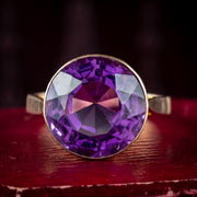 Antique Edwardian Amethyst Ring 6ct Amethyst 