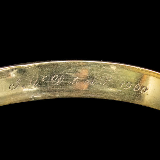 Antique Edwardian Cannetille Bangle 9ct Gold Dated 1907