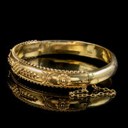 Antique Edwardian Cannetille Bangle 9ct Gold Dated 1907