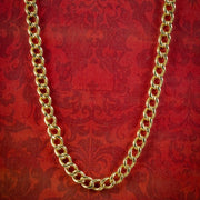 Antique Edwardian Curb Chain 18ct Gold On Silver Dated 1901