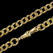 Antique Edwardian Curb Chain 18ct Gold On Silver Dated 1901