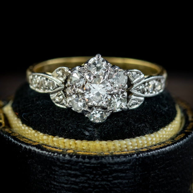 Antique Edwardian Diamond Cluster Ring 0.85ct Of Diamond Circa 1905